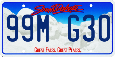 SD license plate 99MG30