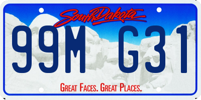 SD license plate 99MG31