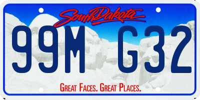 SD license plate 99MG32