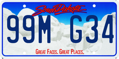 SD license plate 99MG34
