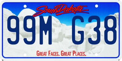 SD license plate 99MG38