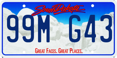 SD license plate 99MG43