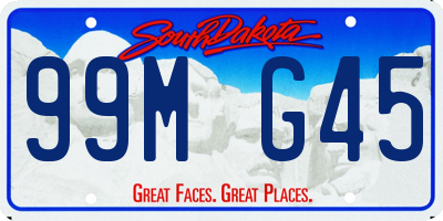 SD license plate 99MG45
