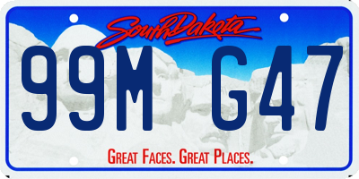SD license plate 99MG47