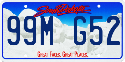 SD license plate 99MG52