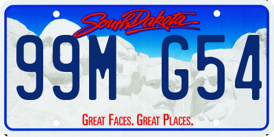 SD license plate 99MG54