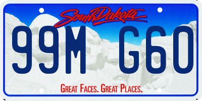 SD license plate 99MG60