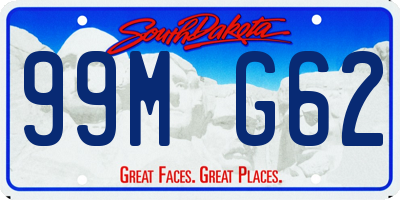 SD license plate 99MG62