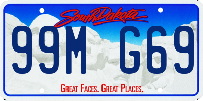 SD license plate 99MG69