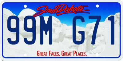 SD license plate 99MG71