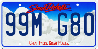 SD license plate 99MG80