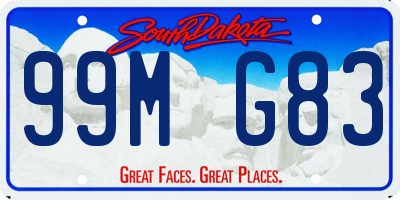 SD license plate 99MG83
