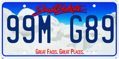 SD license plate 99MG89