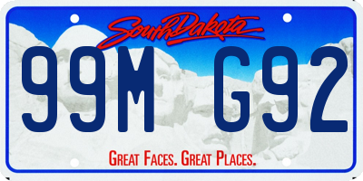 SD license plate 99MG92