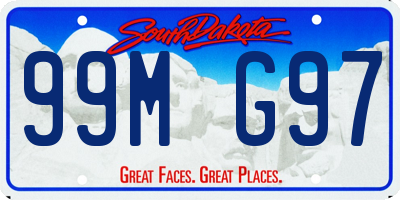 SD license plate 99MG97