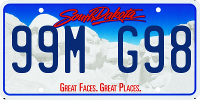 SD license plate 99MG98
