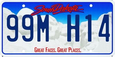 SD license plate 99MH14