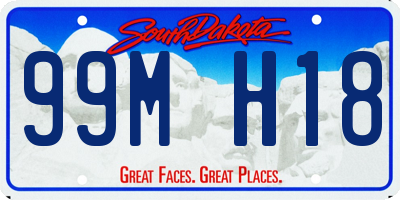SD license plate 99MH18