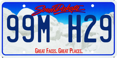 SD license plate 99MH29