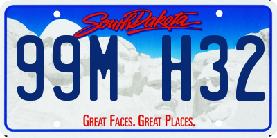 SD license plate 99MH32