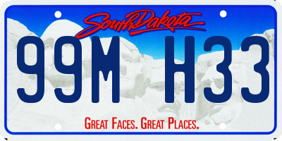 SD license plate 99MH33