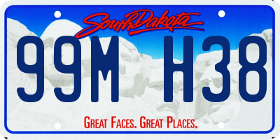 SD license plate 99MH38