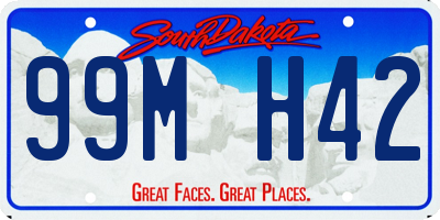 SD license plate 99MH42