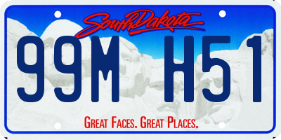SD license plate 99MH51