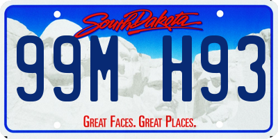 SD license plate 99MH93