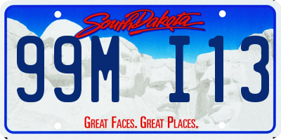 SD license plate 99MI13