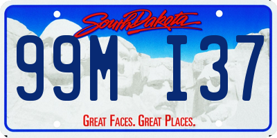 SD license plate 99MI37