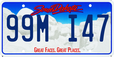 SD license plate 99MI47