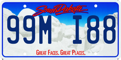 SD license plate 99MI88