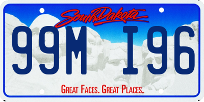 SD license plate 99MI96