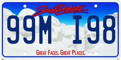 SD license plate 99MI98