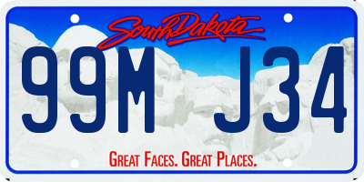 SD license plate 99MJ34