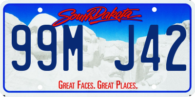 SD license plate 99MJ42