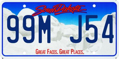 SD license plate 99MJ54