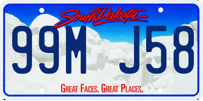 SD license plate 99MJ58