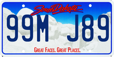 SD license plate 99MJ89