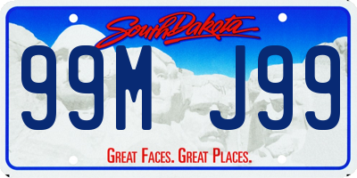 SD license plate 99MJ99