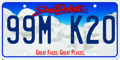 SD license plate 99MK20