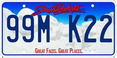 SD license plate 99MK22