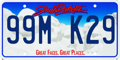 SD license plate 99MK29