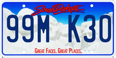 SD license plate 99MK30