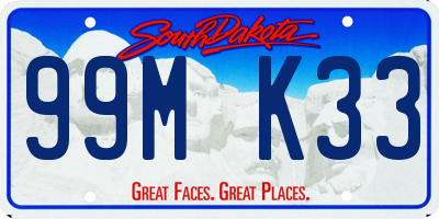 SD license plate 99MK33