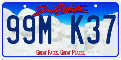 SD license plate 99MK37