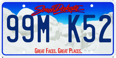 SD license plate 99MK52