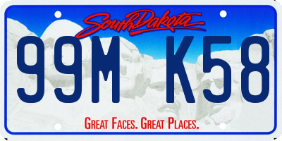 SD license plate 99MK58