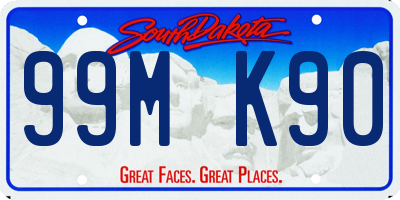 SD license plate 99MK90